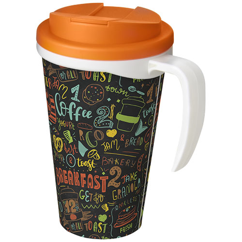 Mug isolant publicitaire 350ml Americano® Blanc / Orange